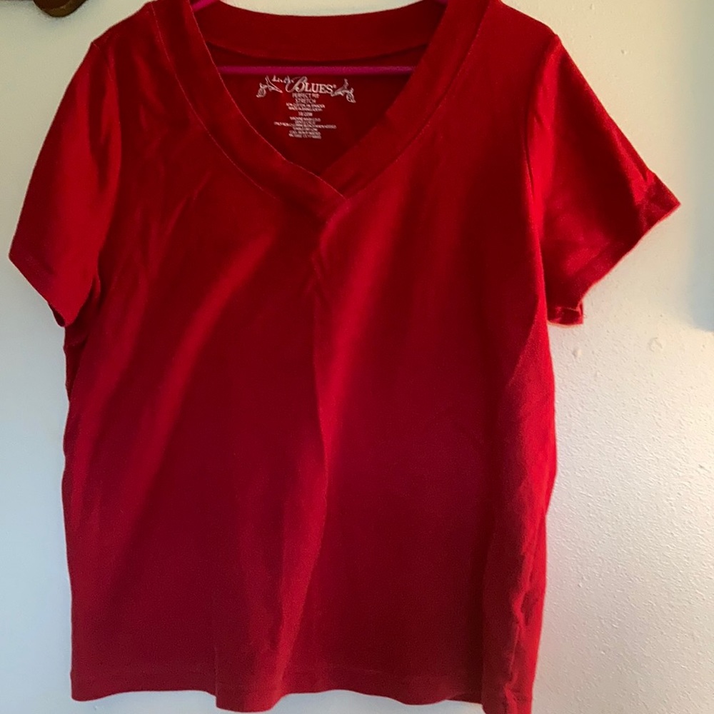 L.A. Blues perfect fit stretch top Red 18/20W - Picture 1 of 4